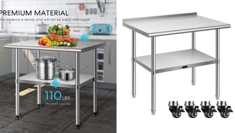 Say Goodbye to Messy Workspaces with VIVOHOME's Stainless Steel Work Table - A Game Changer for DIYers and Chefs Alike!